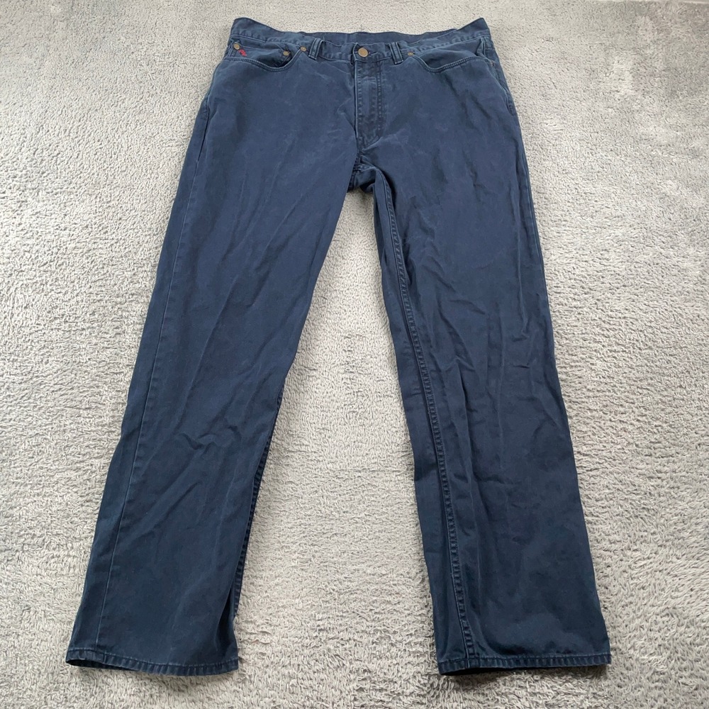 Polo Ralph Lauren Pants Mens 36x30 Blue Authentic Dungaree 5 Pocket Canvas Chino